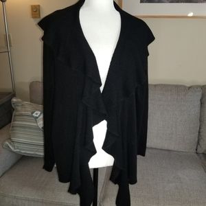 BNWT Karen Scott ruffle cardigan sz. Petite Large in black